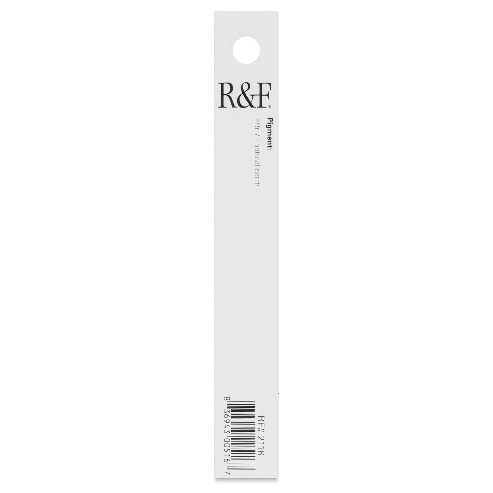R&F Pigment Stick - Burnt Umber, 38 ml stick - back of packaging