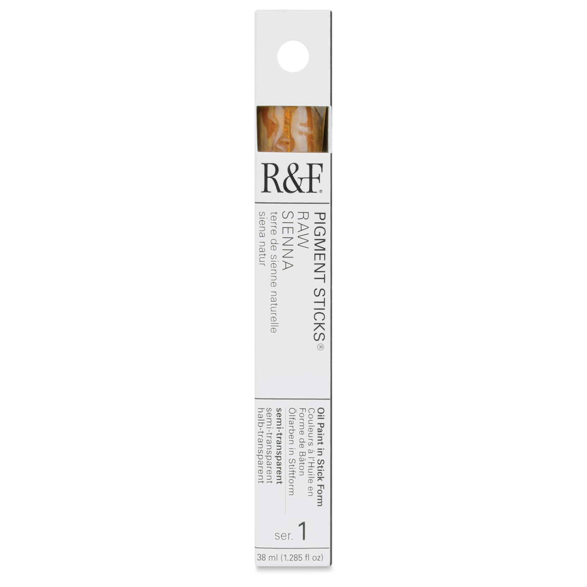 R&F Pigment Stick - Raw Sienna, 38 ml stick - front of packaging
