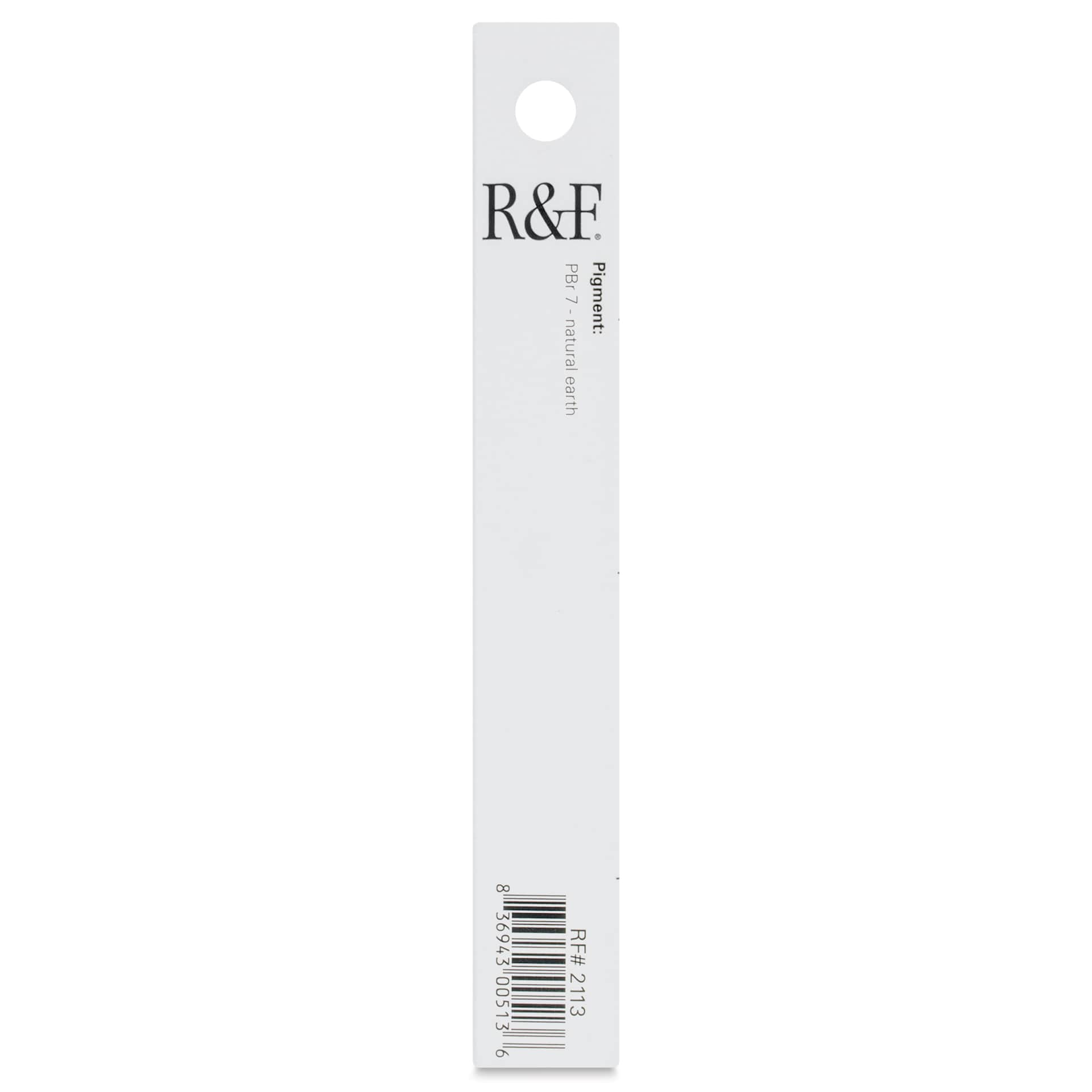 R&F Pigment Stick - Raw Sienna, 38 ml stick - back of packaging