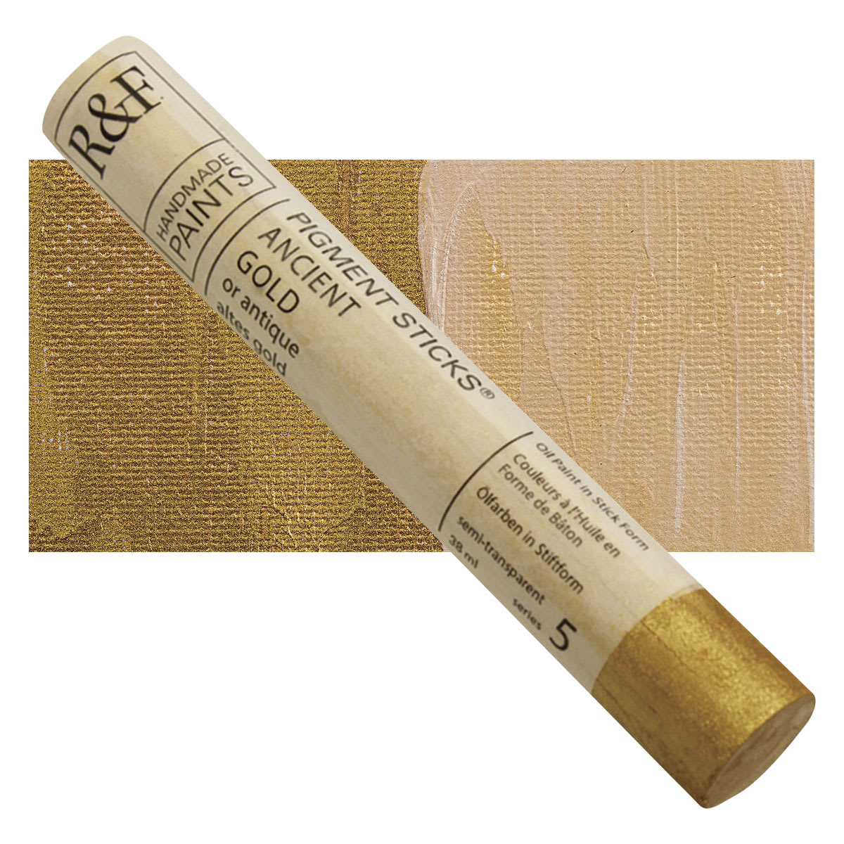 R&F Pigment Stick - Ancient Gold, 38 ml stick and swatch