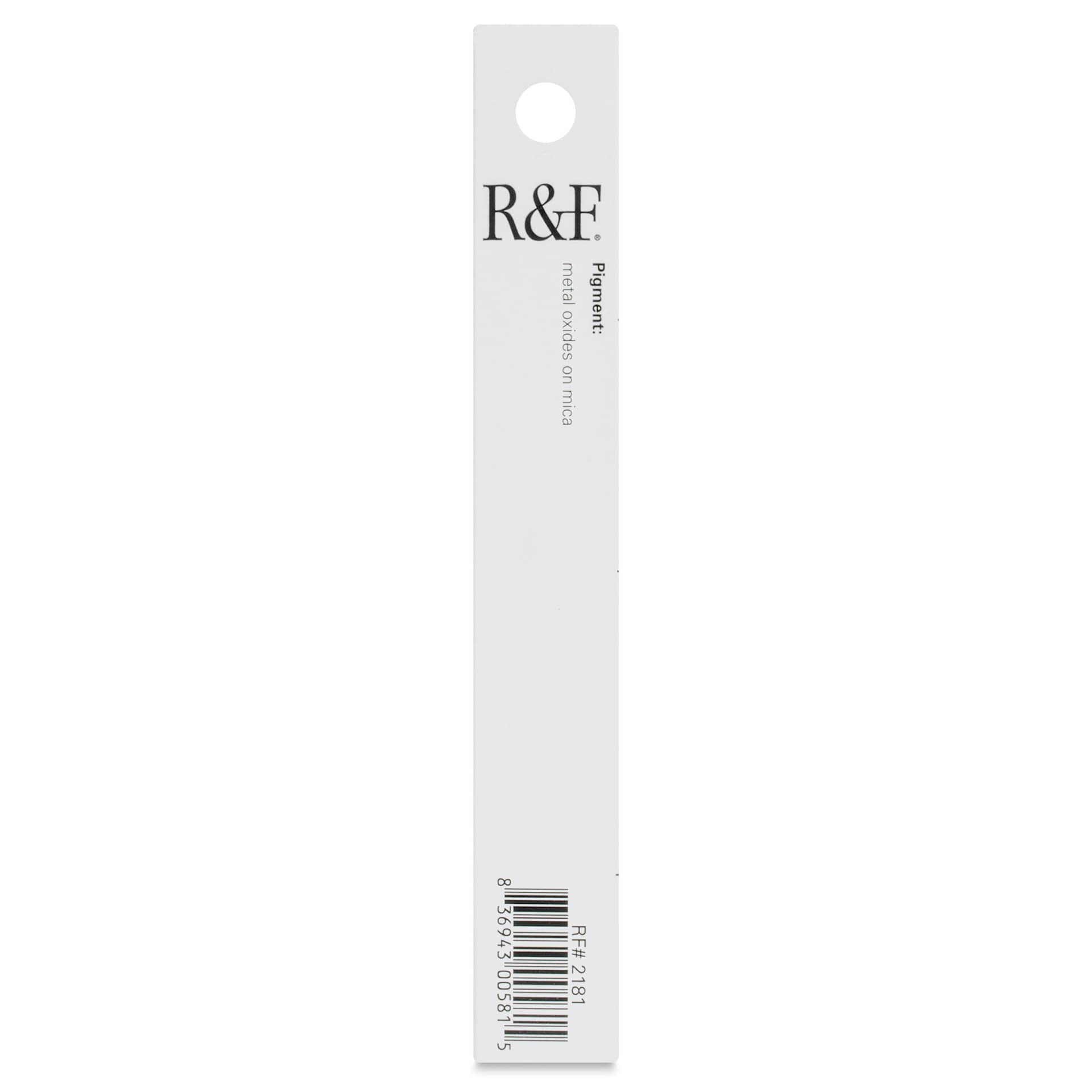 R&F Pigment Stick - Iridescent Silver, 38 ml stick - back of packaging