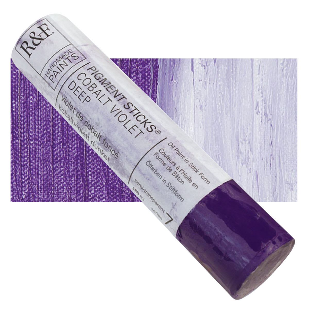 R&F Pigment Stick - Cobalt Violet Deep, 188 ml stick and swatch