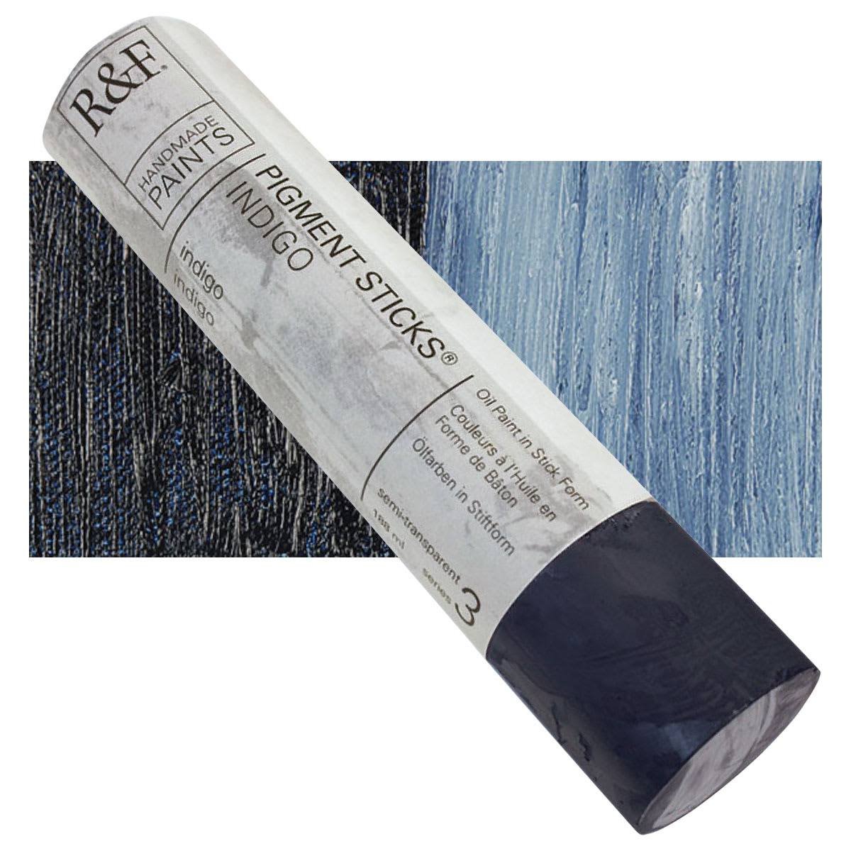 R&F Pigment Stick - Indigo, 188 ml Stick and swatch
