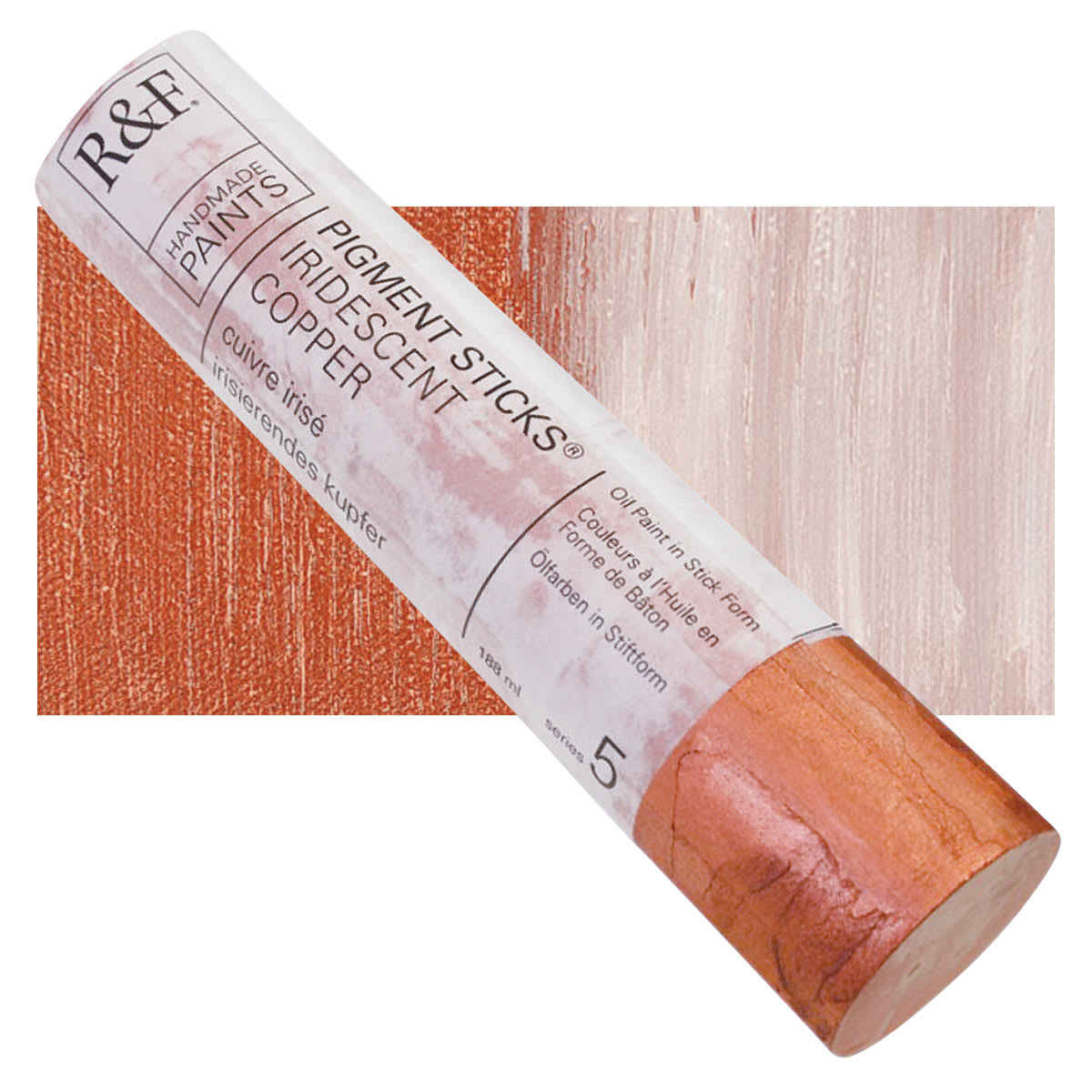 R&F Pigment Stick - Iridescent Copper, 188 ml stick and swatch