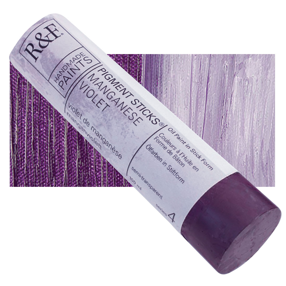 R&F Pigment Stick - Manganese Violet, 100 ml stick and swatch
