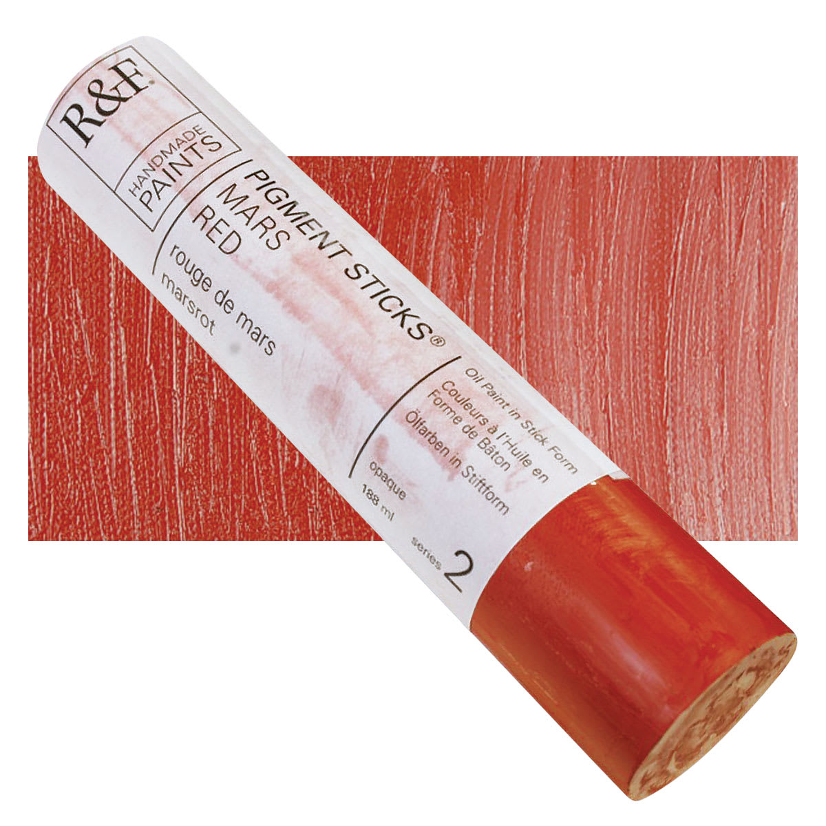 R&F Pigment Stick - Mars Red, 188 ml stick and swatch