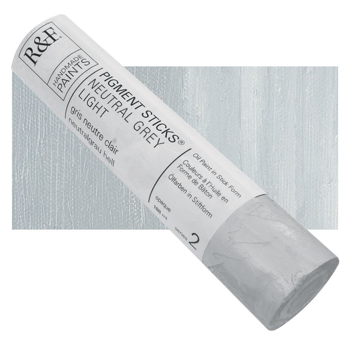 R&F Pigment Stick - Neutral Gray Light, 188 ml stick and swatch