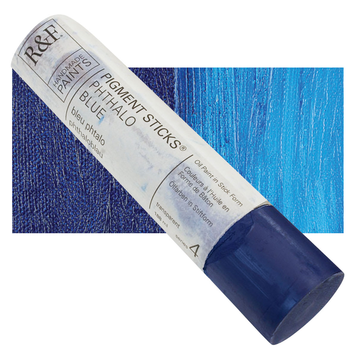 R&F Pigment Stick - Phthalo Blue, 188 ml stick and swatch