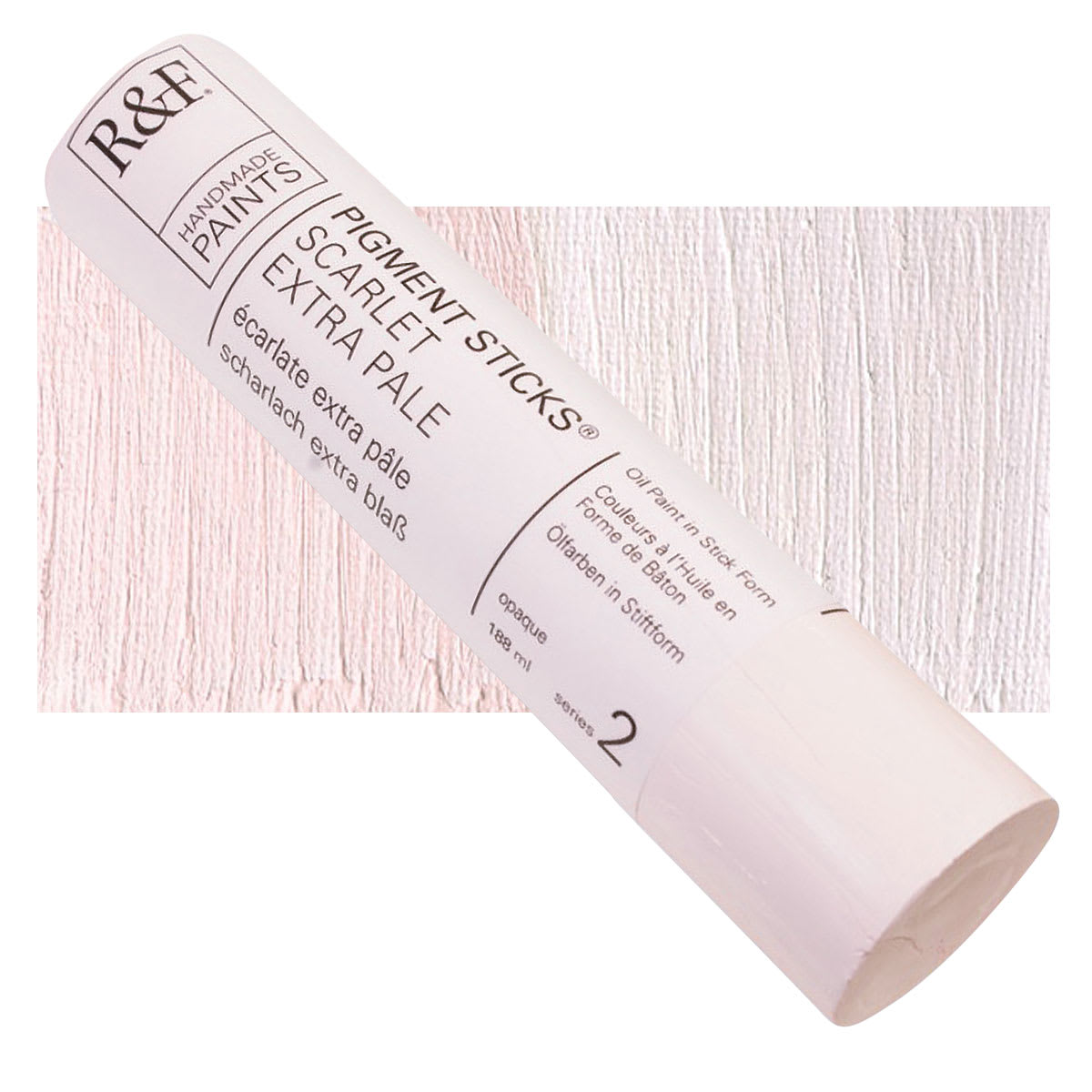 R&F Pigment Stick - Scarlet Extra Pale, 188 ml stick and swatch