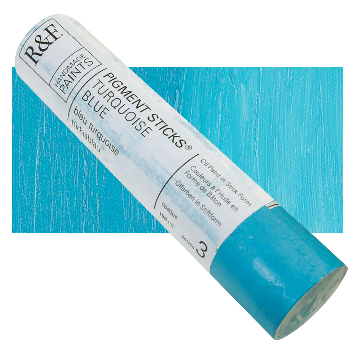 R&F Pigment Stick - Turquoise Blue, 188 ml stick and swatch