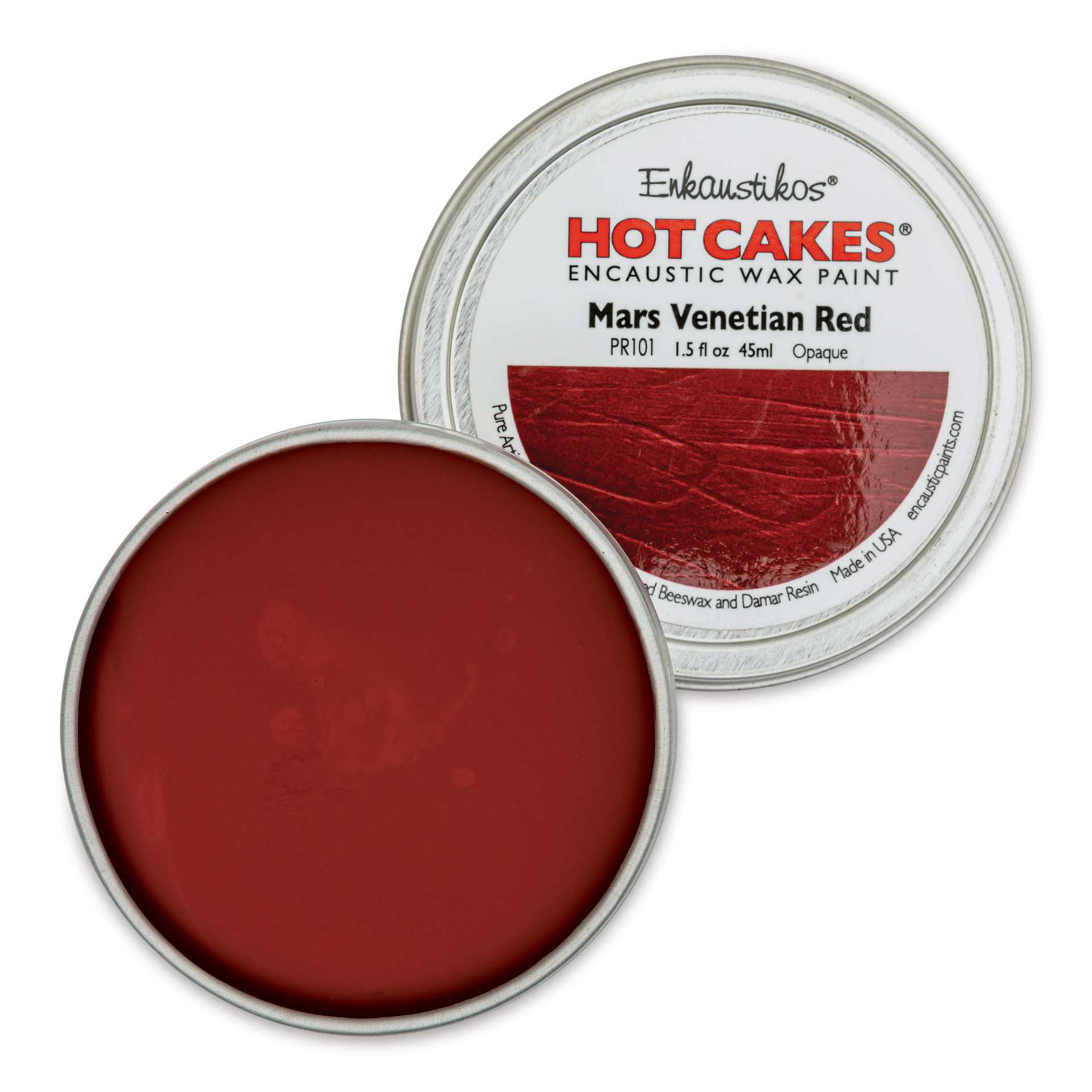 Enkaustikos Hot Cakes Encaustic Paint - Mars Venetian Red, 45 ml tin