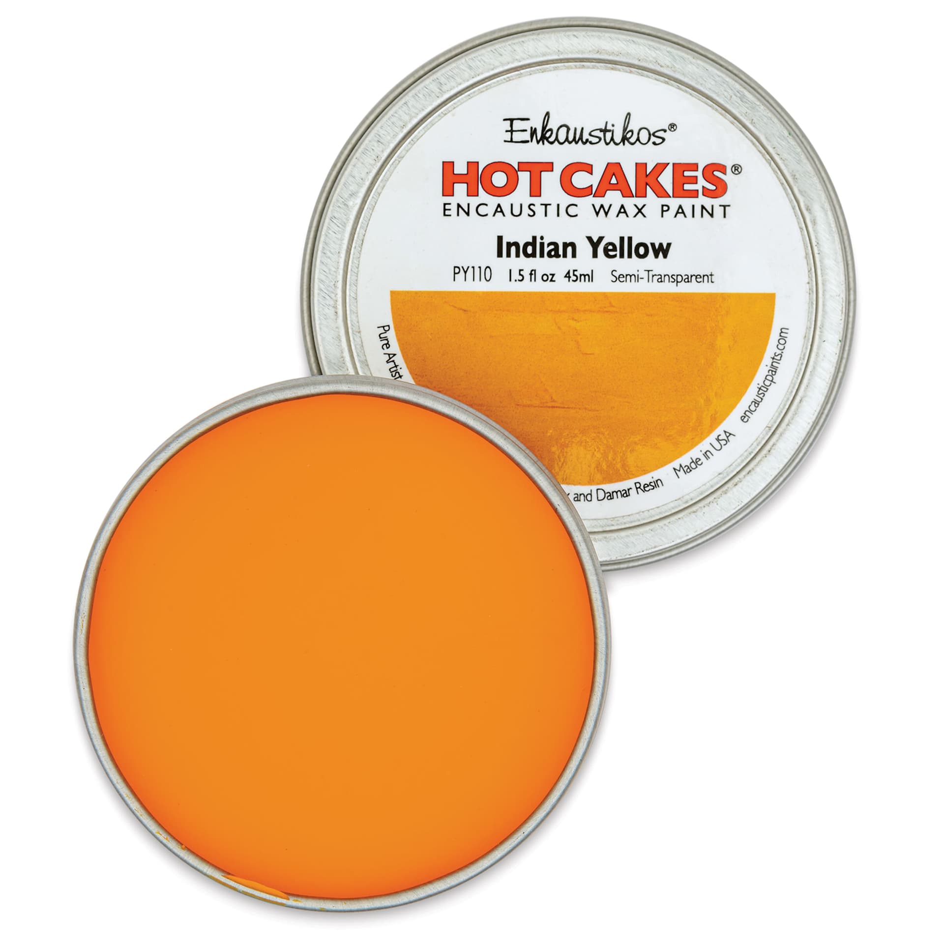 Enkaustikos Hot Cakes Encaustic Paint - Indian Yellow, 45 ml tin