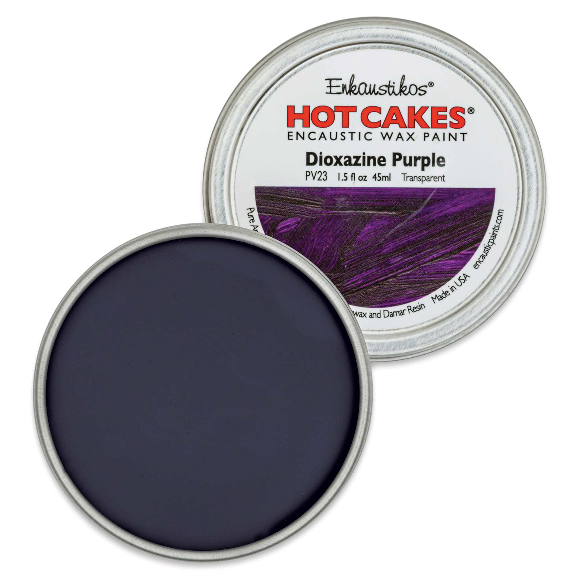 Enkaustikos Hot Cakes Encaustic Paint - Dioxazine Purple, 45 ml tin