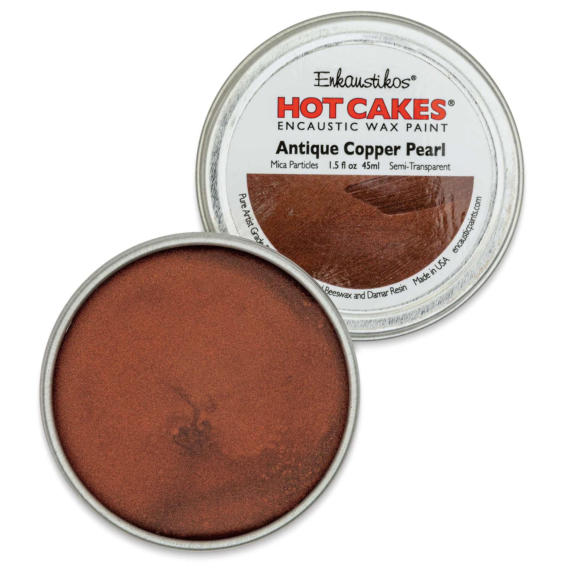 Enkaustikos Hot Cakes Encaustic Paint - Antique Copper Pearl, 45 ml tin