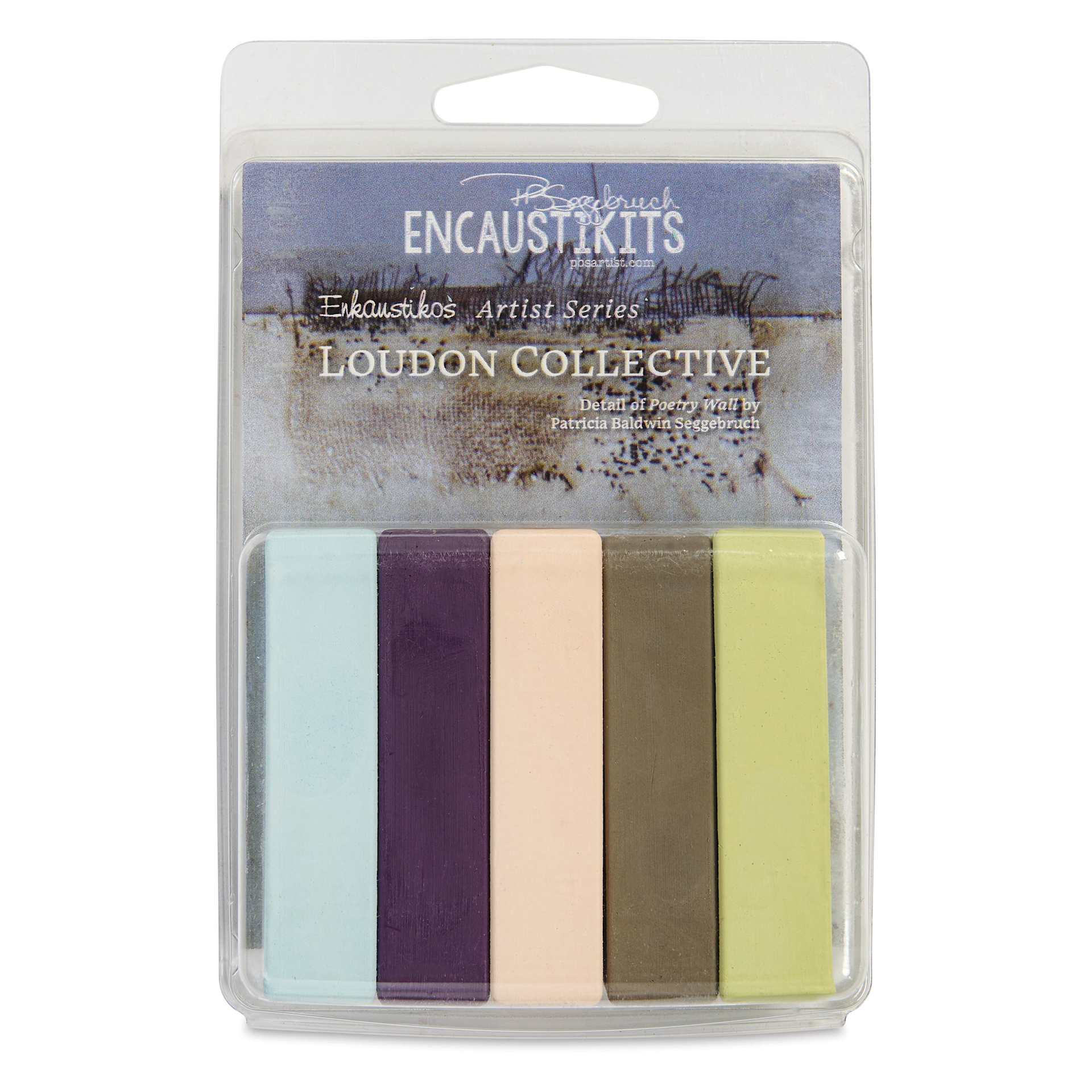 Enkaustikos Hot Sticks Encaustic Paints - Set of 5, Patricia Seggebruch Loudon Collective, 13 ml stick front of package