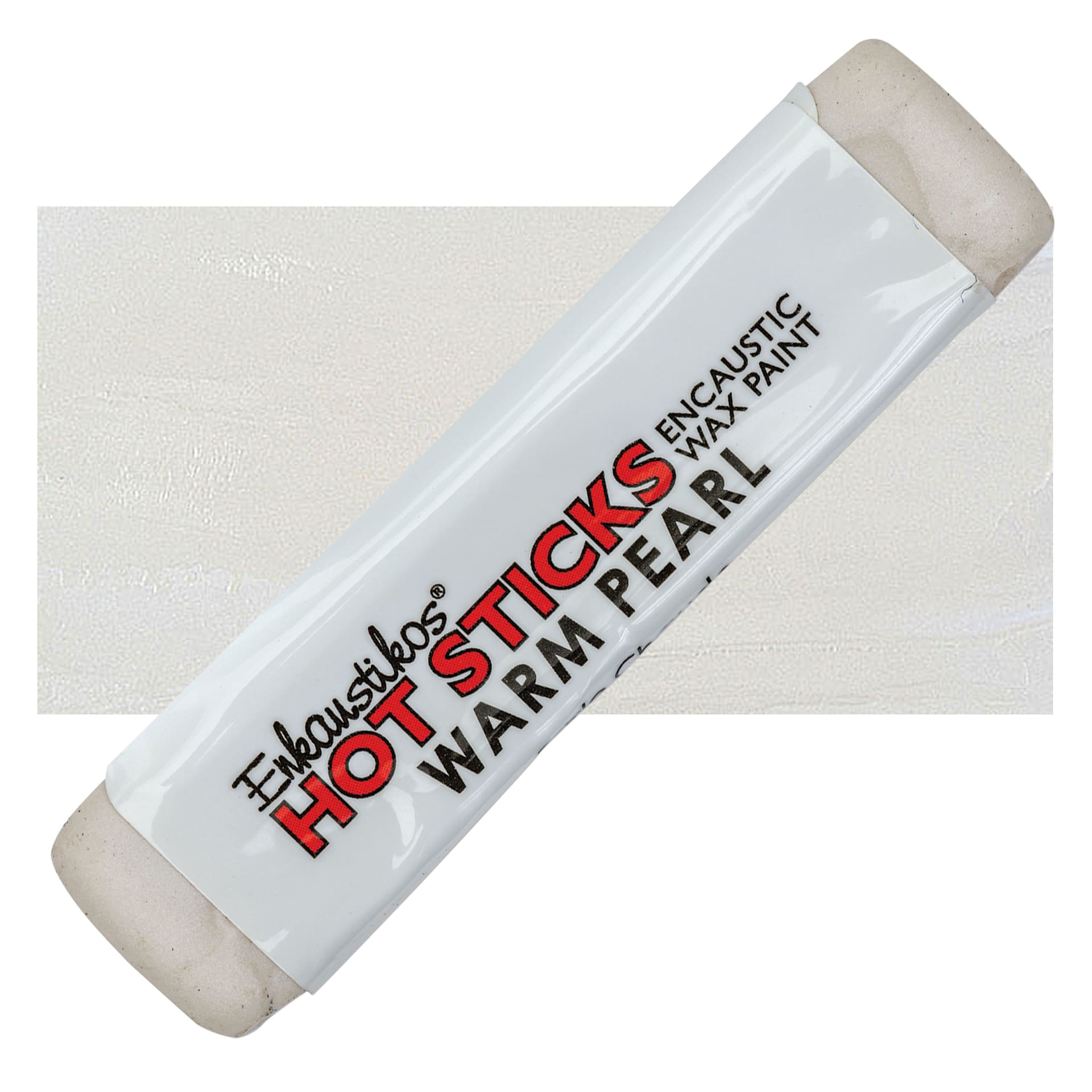 Enkaustikos Hot Sticks Encaustic Wax Paint - Warm Pearl, 13 ml Stick and swatch