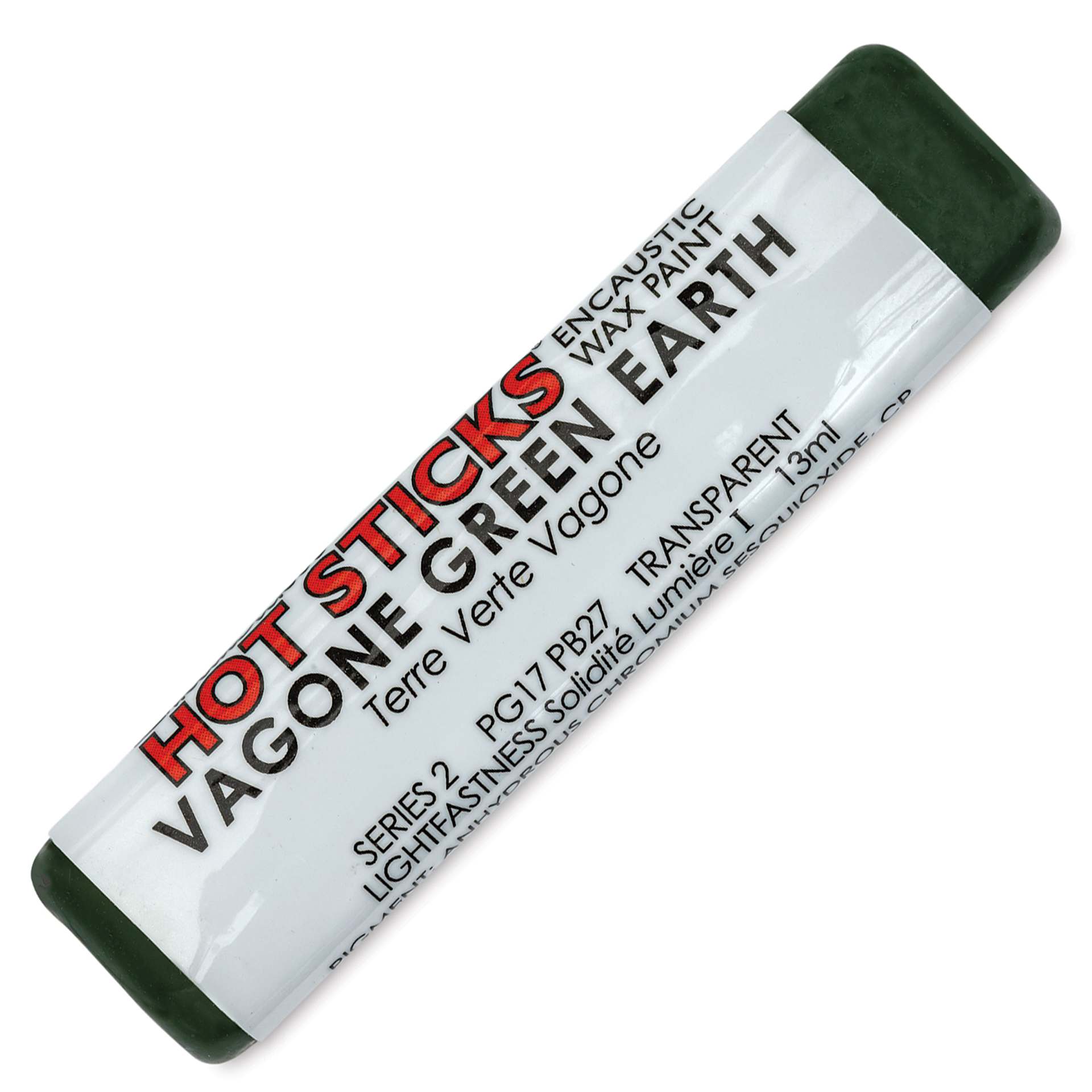 Enkaustikos Hot Sticks Encaustic Paints - Vagone Green Earth, 13 ml stick