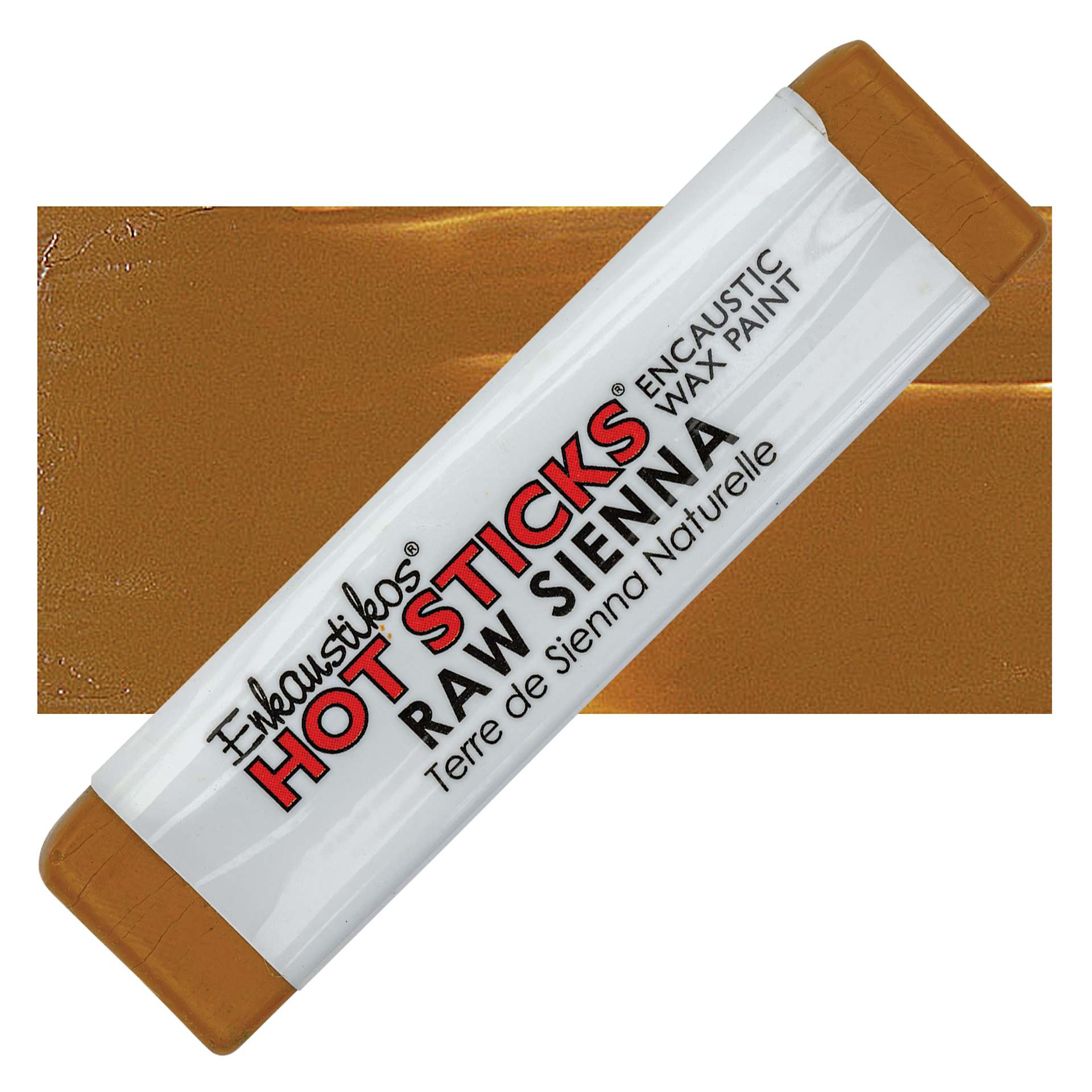 Enkaustikos Hot sticks Encaustic Wax Paint - Raw Sienna, 13 ml stick and swatch