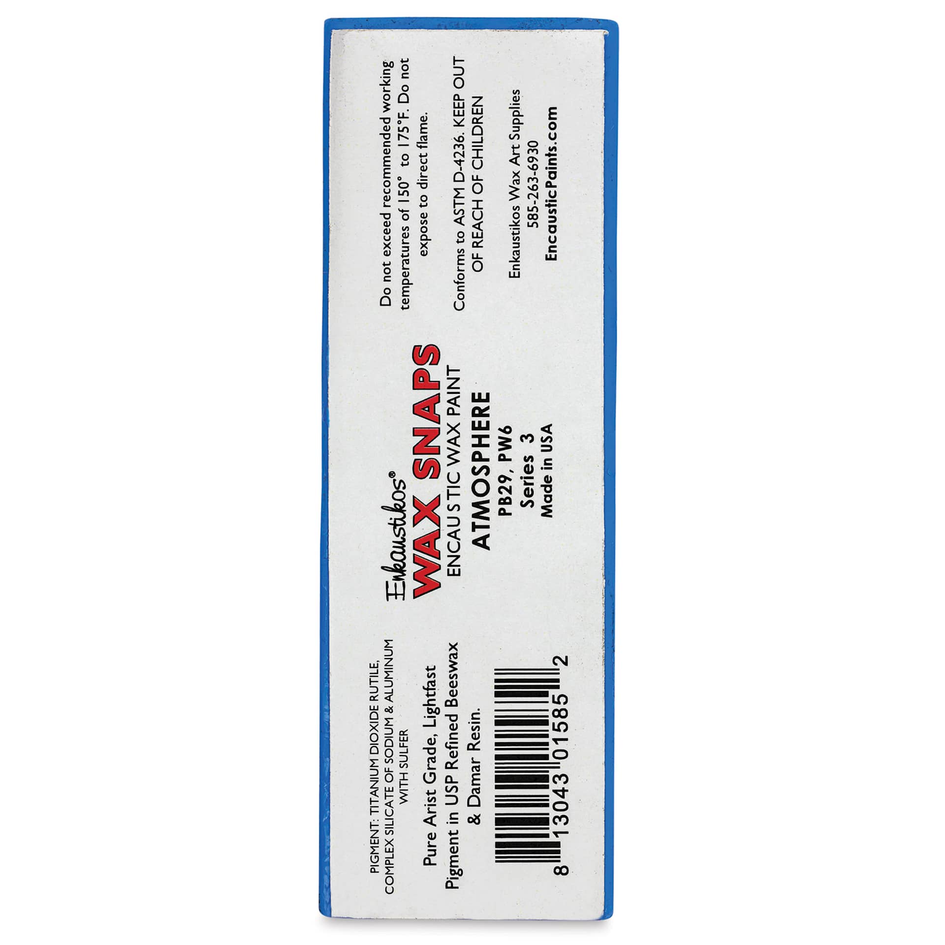 Enkaustikos Wax Snaps Encaustic Paints - Atmosphere, 40 ml back of package