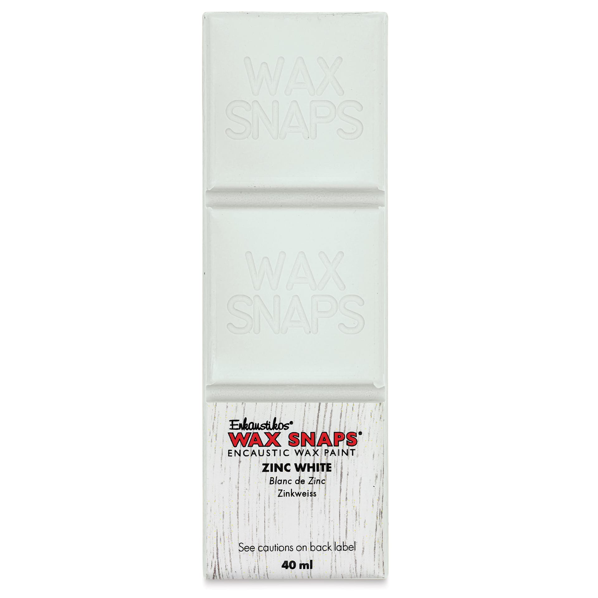 Enkaustikos Wax Snaps Encaustic Paints - Zinc White (French), 40 ml cake front of package