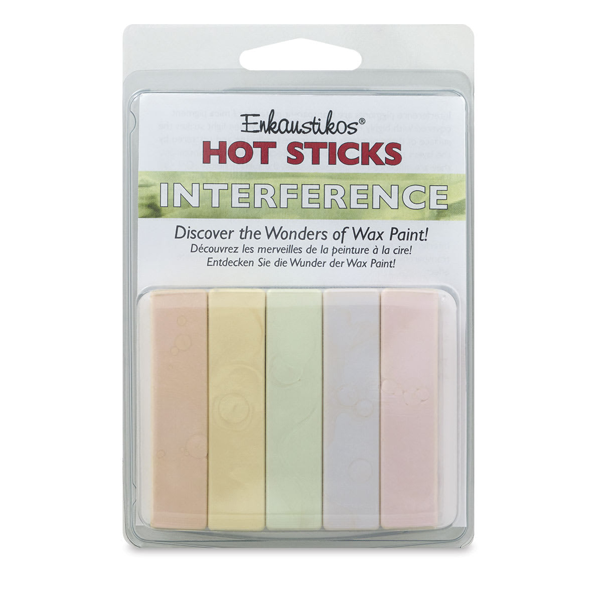 Enkaustikos Hot Sticks Encaustic Paints - Set of 5, Interference Colors, 13 ml sticks