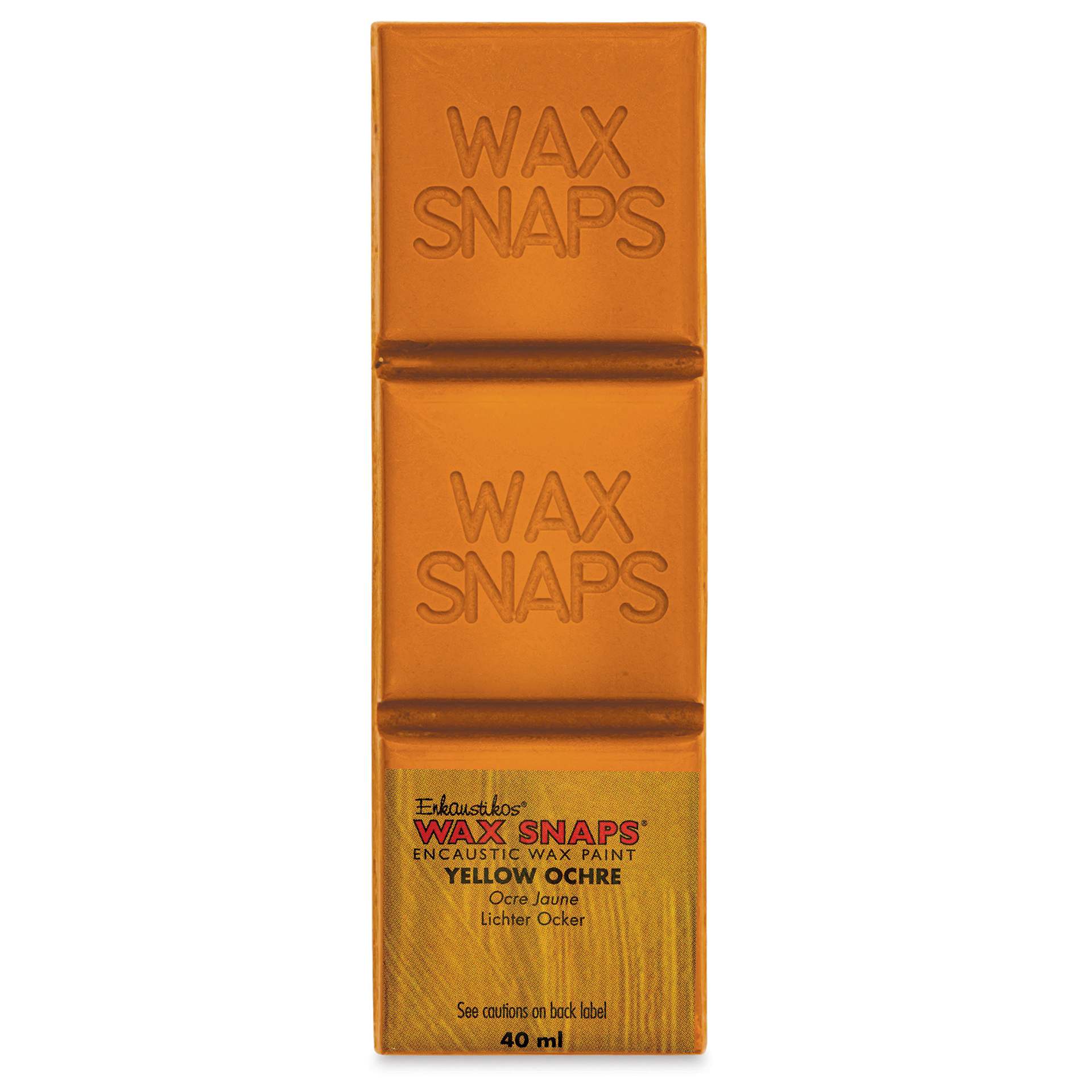 Enkaustikos Wax Snaps Encaustic Paints - Yellow Ochre, 40 ml cake front of package