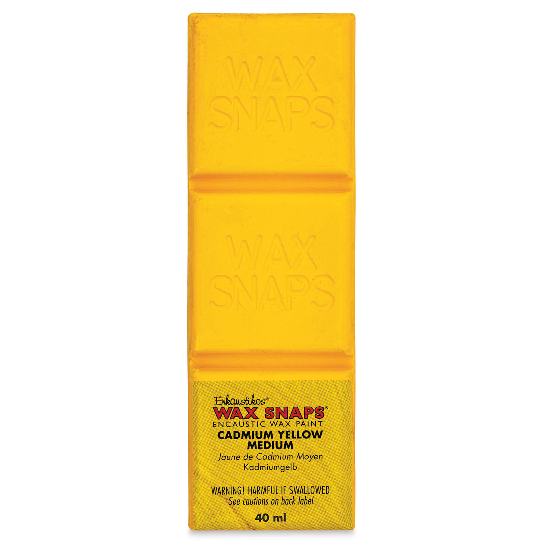 Enkaustikos Wax Snaps Encaustic Paints - Cadmium Yellow Medium, 40 ml cake front of package