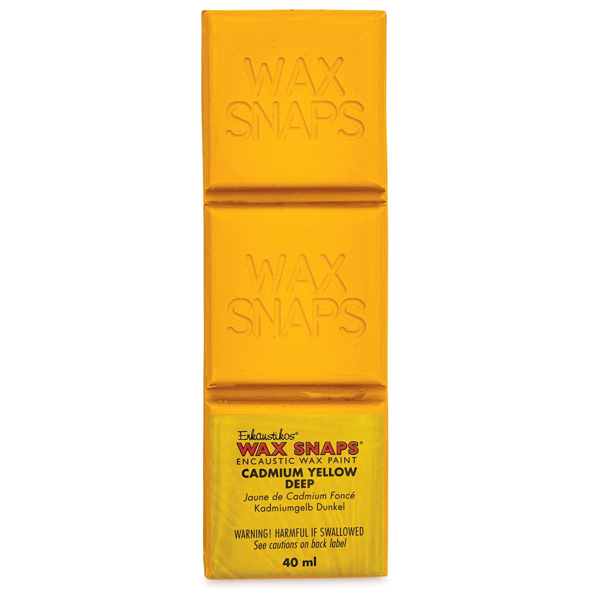 Enkaustikos Wax Snaps Encaustic Paints - Cadmium Yellow Deep, 40 ml cake front of package