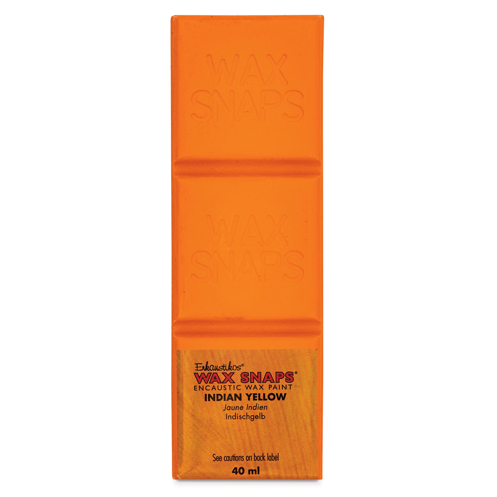 Enkaustikos Wax Snaps Encaustic Paints - Indian Yellow, 40 ml cake front of package