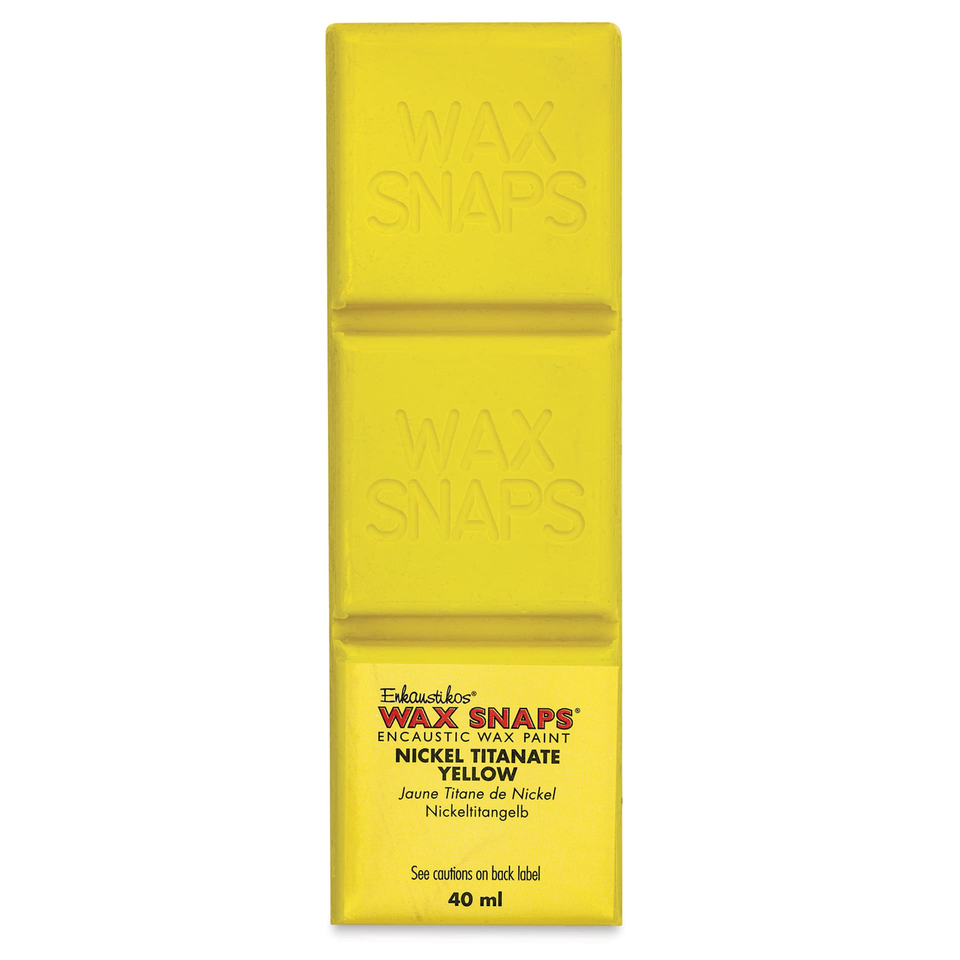 Enkaustikos Wax Snaps Encaustic Paints - Nickel Titanate Yellow, 40 ml cake front of package