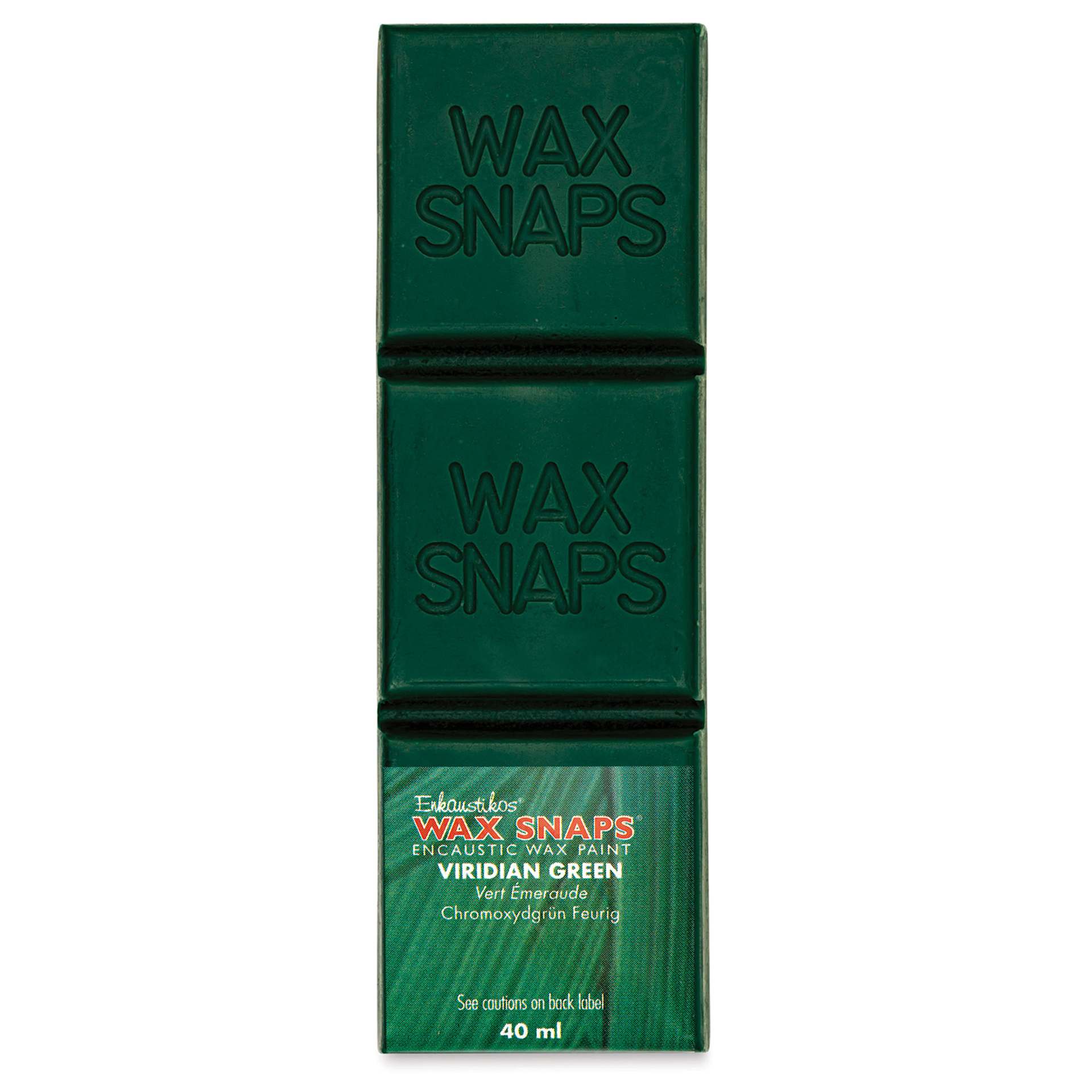Enkaustikos Wax Snaps Encaustic Paints - Viridian Green, 40 ml cake front of package