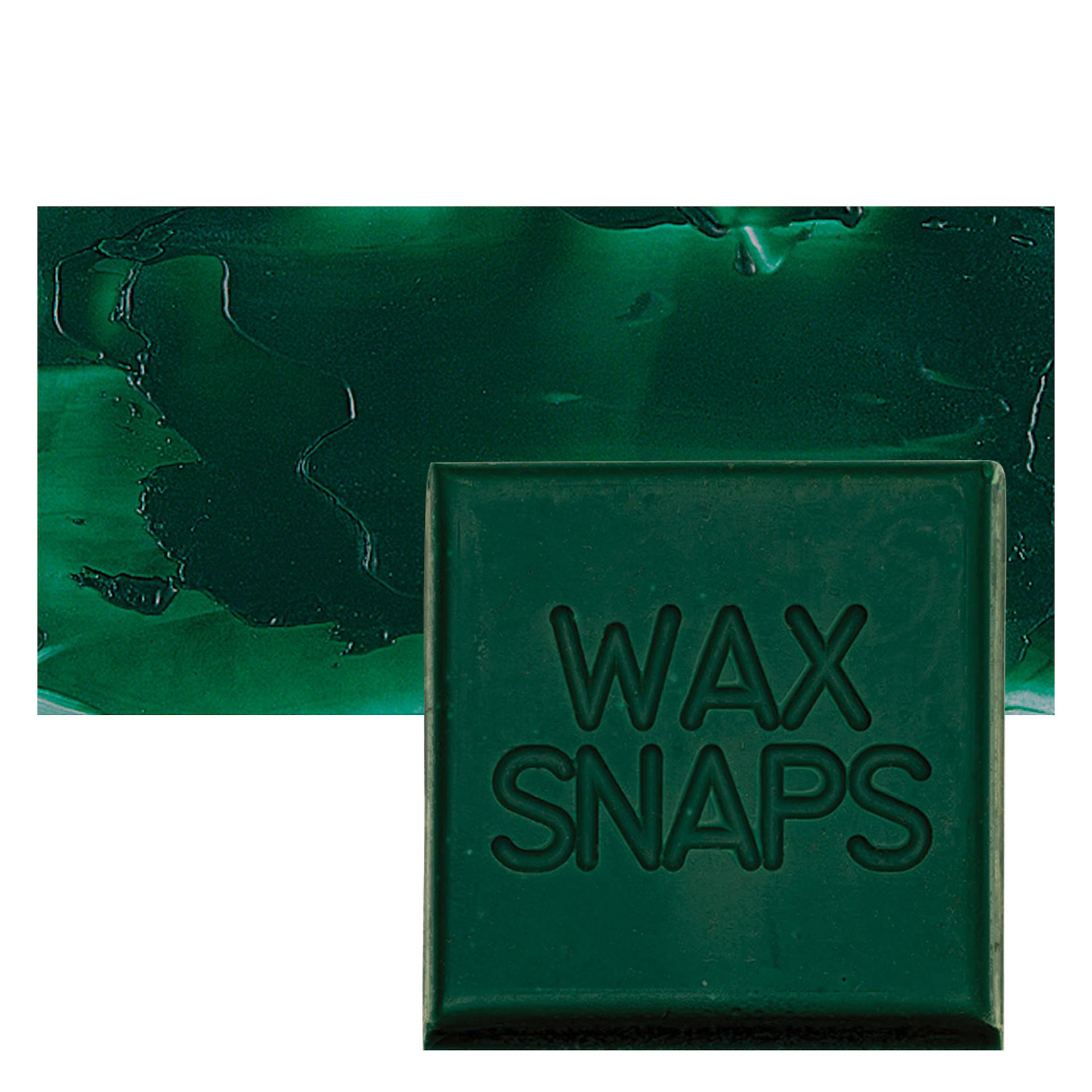 Enkaustikos Wax Snaps Encaustic Paint - Viridian Green, 40 ml snaps and swatch