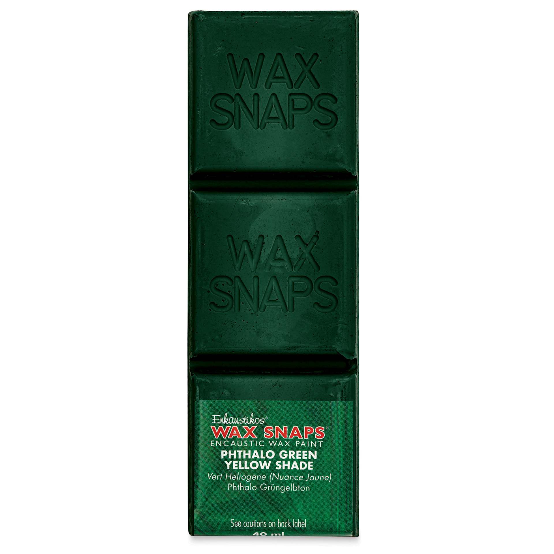 Enkaustikos Wax Snaps Encaustic Paints - Phthalo Green Yellow Shade, 40 ml cake front of package