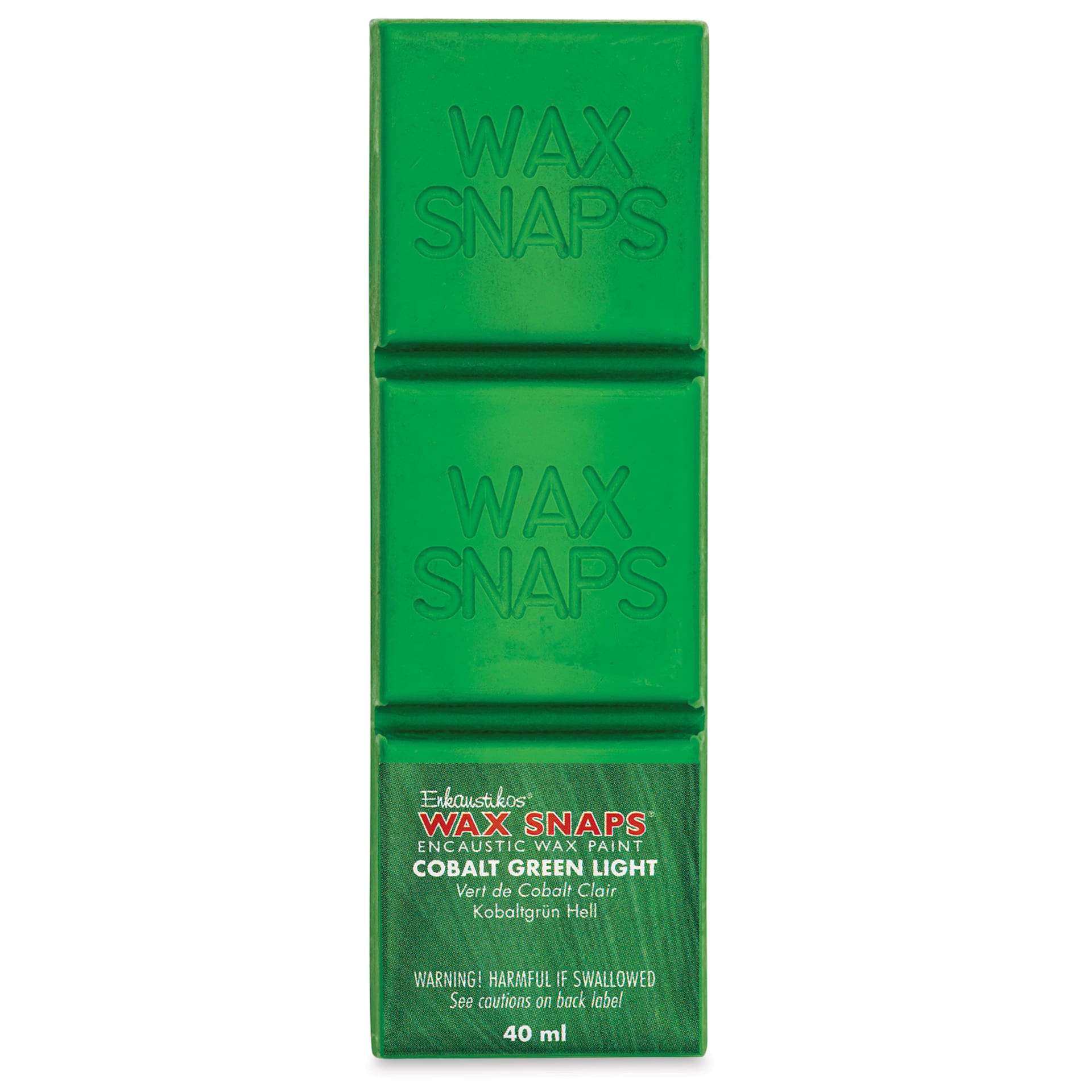 Enkaustikos Wax Snaps Encaustic Paints - Cobalt Green Light, 40 ml cake front of package
