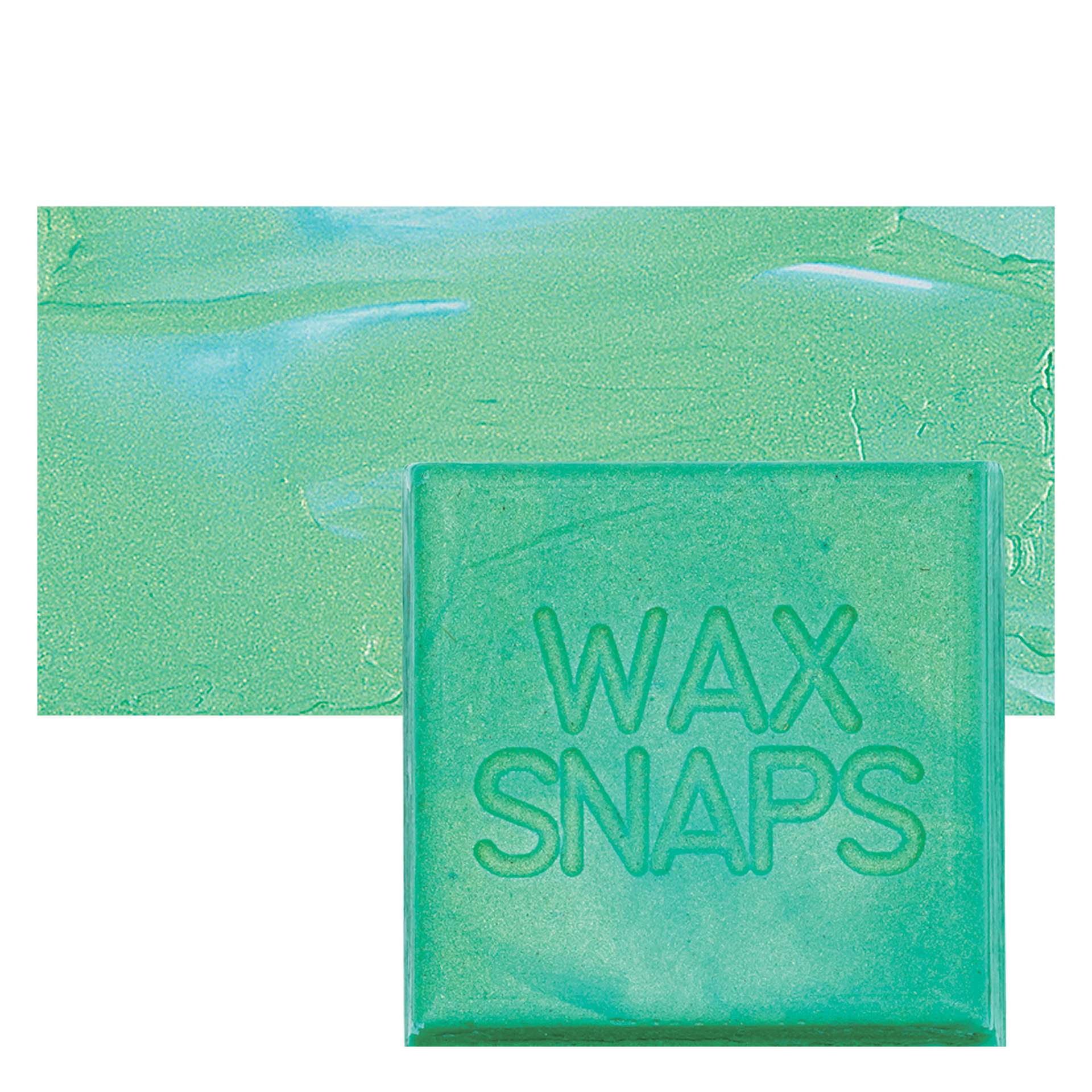 Enkaustikos Wax Snaps Encaustic Paint - Opal Calypso Green, 40 ml snaps and swatch