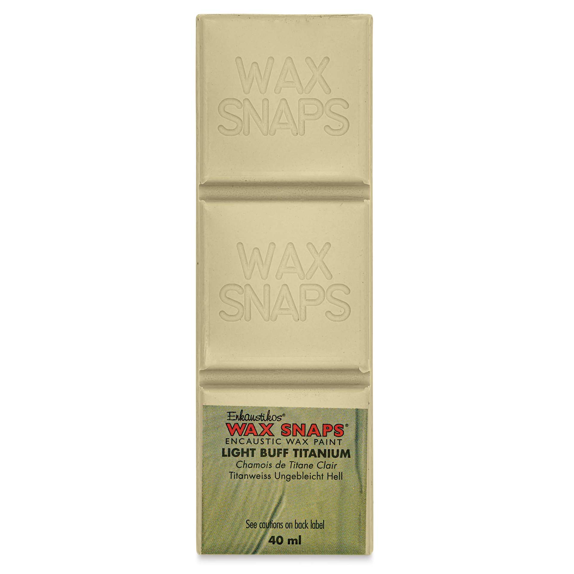 Enkaustikos Wax Snaps Encaustic Paints - Titanium Buff Light, 40 ml cake front of package