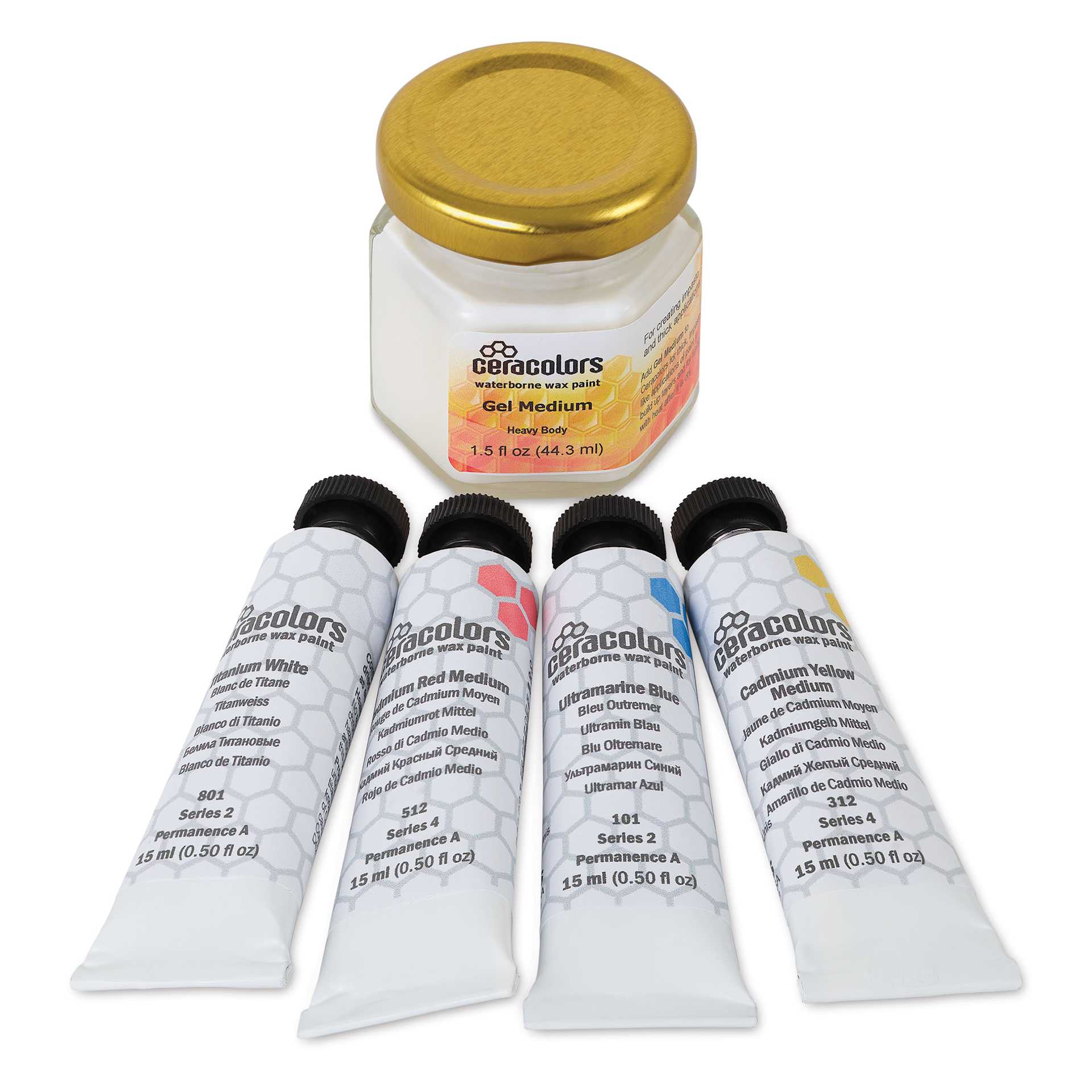 Ceracolors Waterborne Wax Paints - Primary Colors, Set of 5