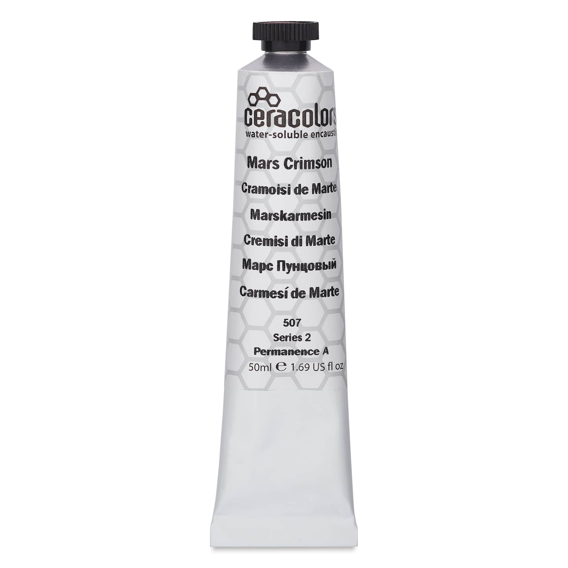Ceracolors Waterborne Wax Paint - Mars Crimson, 50 ml - front