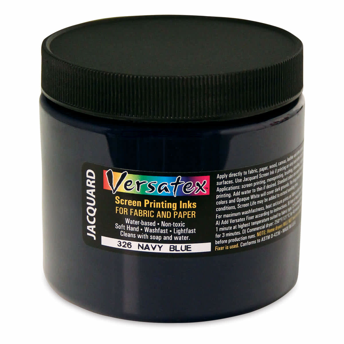 Jacquard Versatex Screen Printing Ink - Navy Blue, 16 oz jar