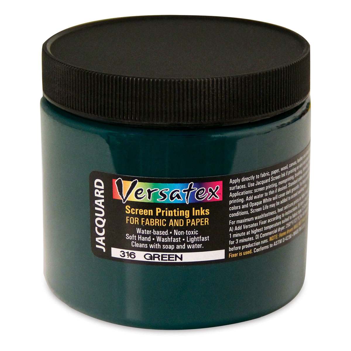 Jacquard Versatex Screen Printing Ink - Green, 16 oz jar