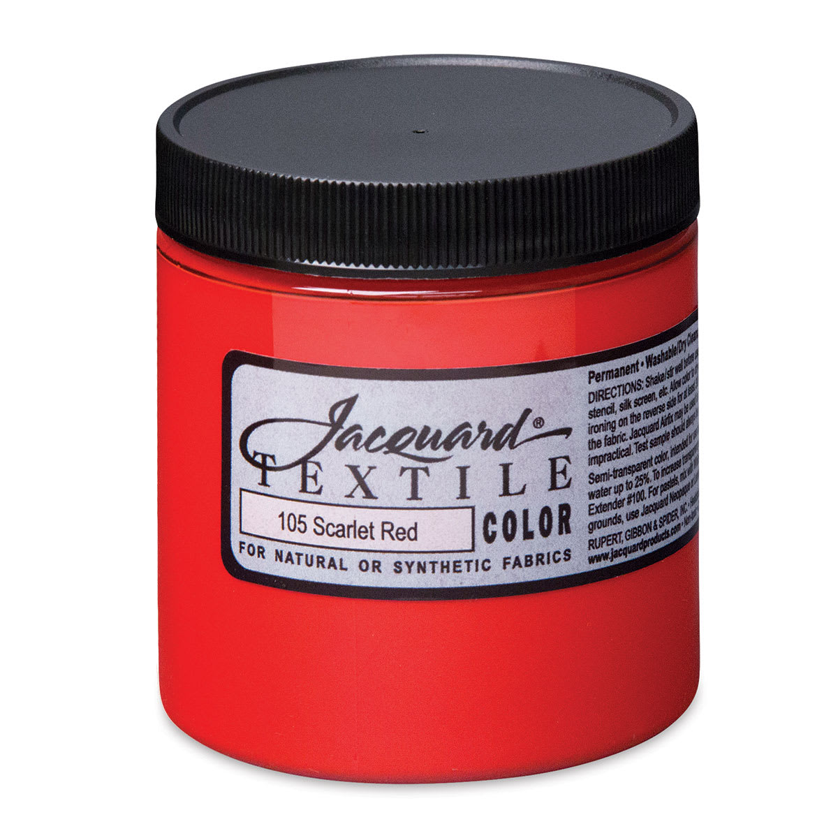 Jacquard Textile Color - Scarlet Red, 8 oz jar