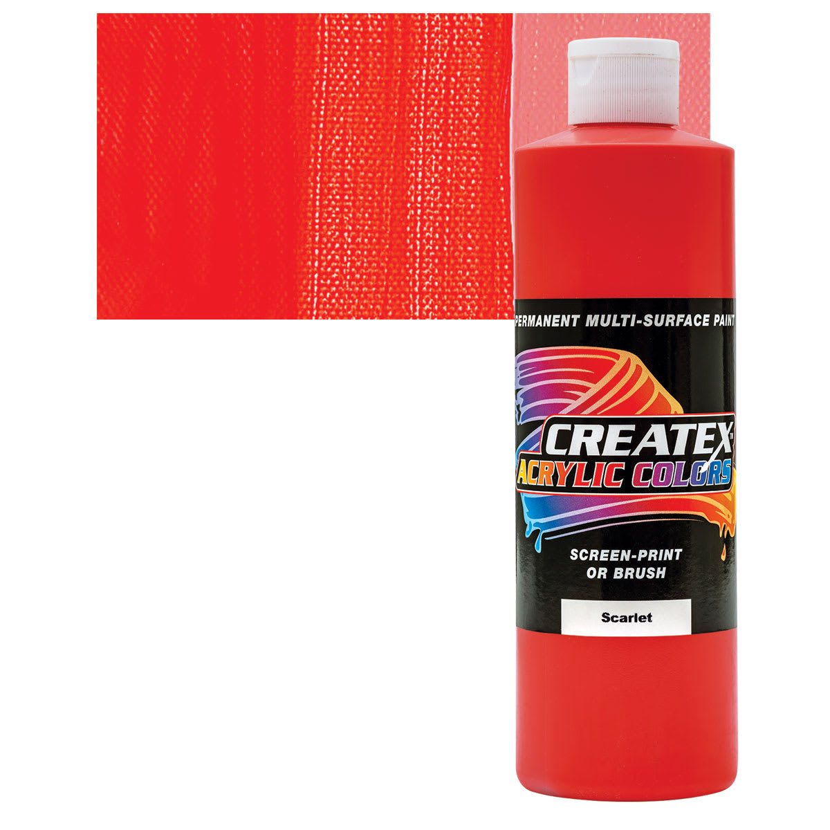 Createx Acrylic - Scarlet, Pint and swatch