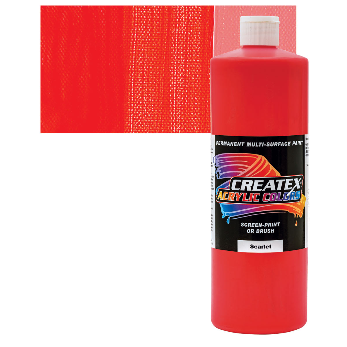 Createx Acrylic - Scarlet, Quart and swatch