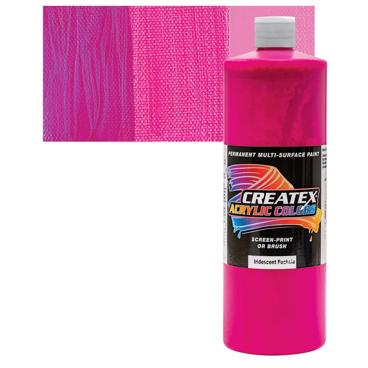 Createx Acrylic - Iridescent Fuchia, Quart and swatch