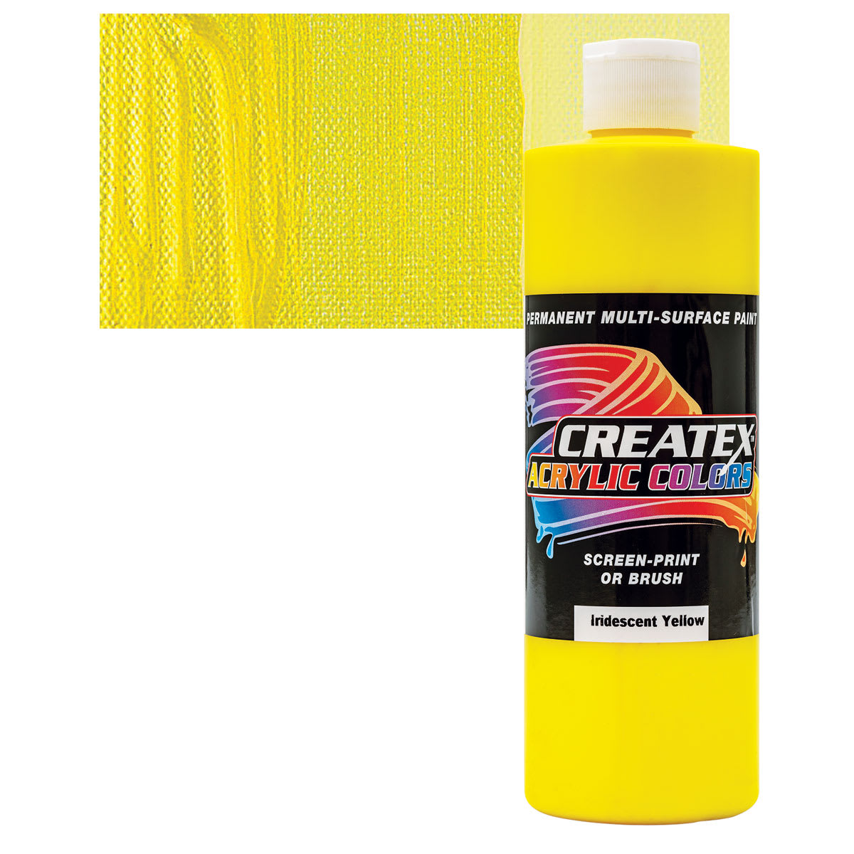 Createx Acrylic - Iridescent Yellow, Pint and swatch