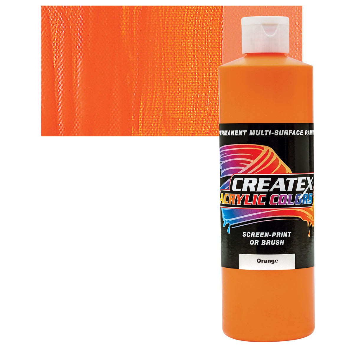 Createx Acrylic - Orange, Pint and swatch