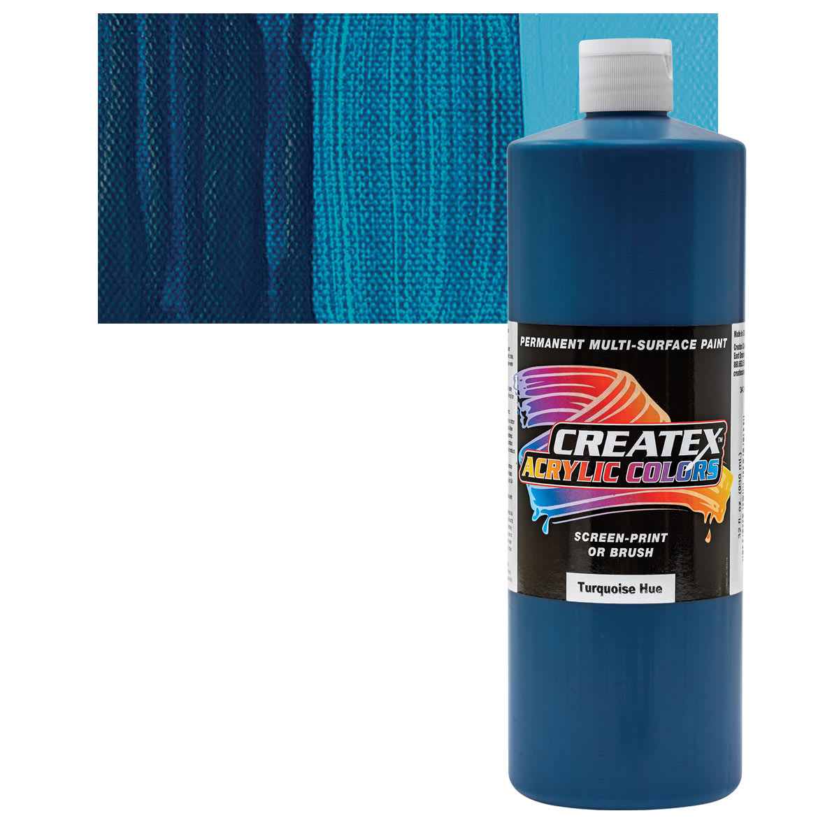 Createx Acrylic - Turquoise Hue, Quart and swatch