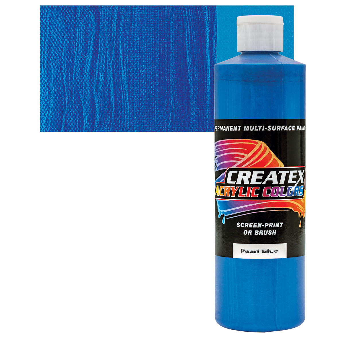 Createx Acrylic - Pearl Blue, Pint and swatch