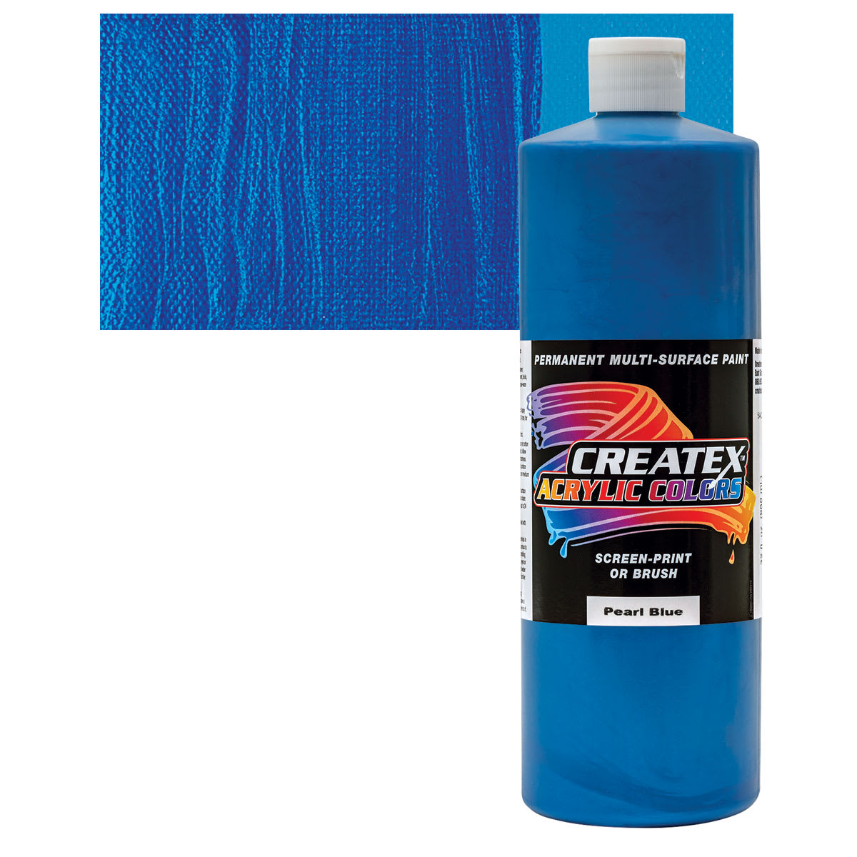 Createx Acrylic - Pearl Blue, Quart and swatch
