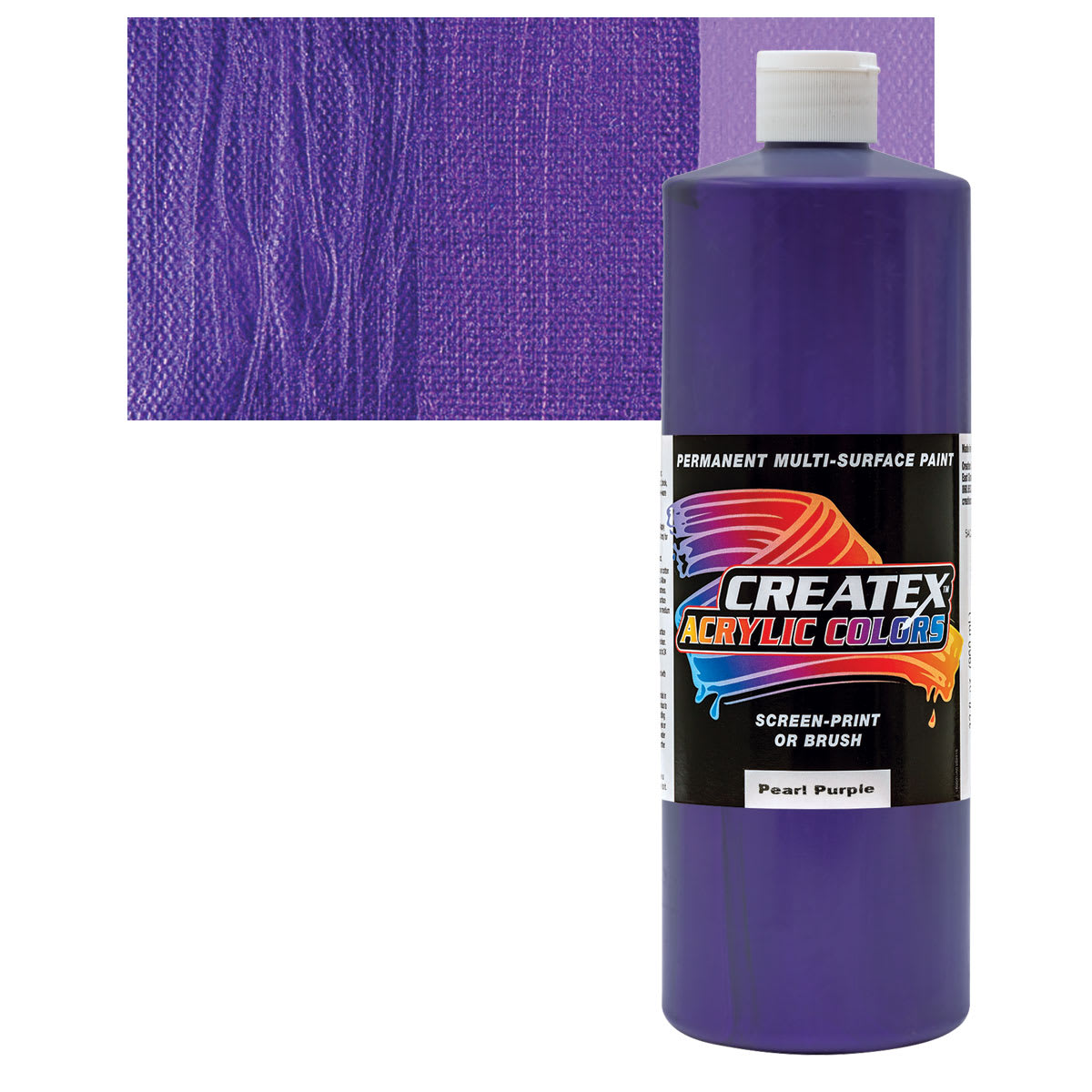 Createx Acrylic - Pearl Purple, Quart and swatch